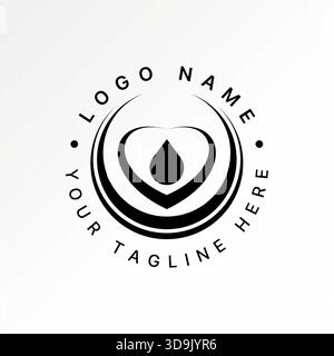 Love symbol line art like human huge water drop fresh awareness purity life logo design graphic concept creative premium vector stock image top sell Stock Vector