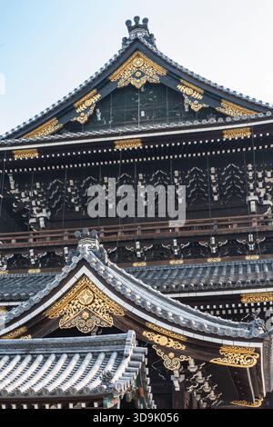 Mokoshi Detail of a traditional japanese rooftop. Buddhist temple architecture ...