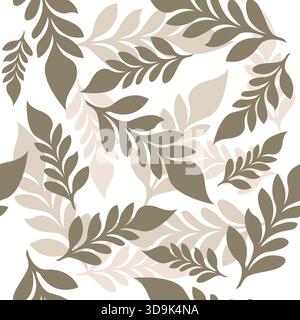Minimalist colorful leaf seamless pattern. floral leaf background. Tropical floral leaf pattern Stock Vector