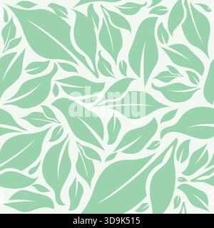 Minimalist colorful leaf seamless pattern. floral leaf background. Tropical floral leaf pattern vector Stock Vector
