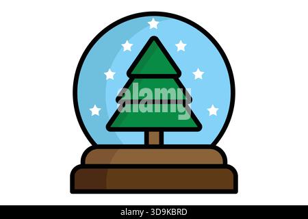 Snow globe icon. colored icon style. icon related to christmas. holiday elements vector illustration Stock Vector