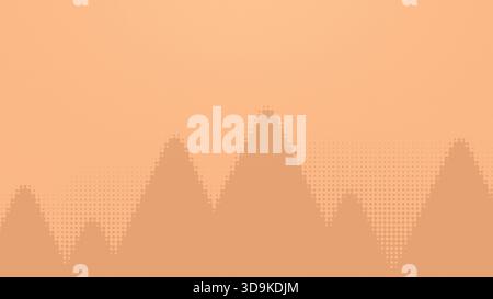 Abstract peach or orange colored geometric shapes with halftone pattern on light peach or orange background. Dotted template with copy space. Stock Photo