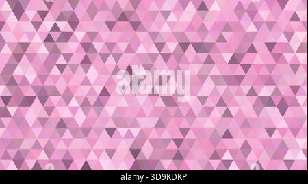 Abstract background of many rounded triangles in various shades of pink and purple. High resolution full frame geometric triangular shape background. Stock Photo