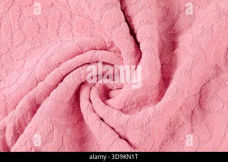 Close-up of the surface of a pink and orange towel Stock Photo