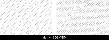 Dashed line background, rain texture, irregular diagonal stripes. Slash thin dash bg. Linear textures with repeatable abstract halftone designs. Vector illustration Stock Vector
