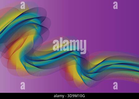 Vibrant Abstract Ribbon Lines Vector Art Colorful Flowing Wave Background Stock Vector