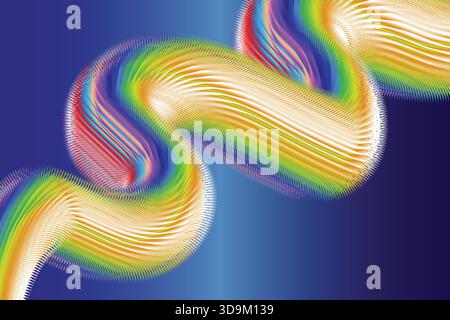 Vibrant Abstract Ribbon Lines Vector Art Colorful Flowing Wave Background Stock Vector