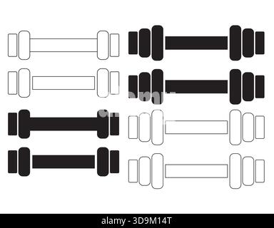 Weightlifting Barbell Symbol Stock Vector