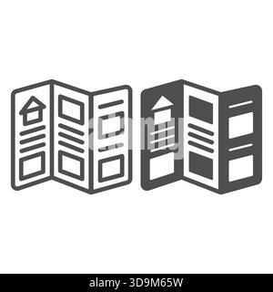 Event flyer line and solid icon, city museum concept. Vector graphics. Paper booklet, polygraphy sign on white background, outline style icon for mobi Stock Vector