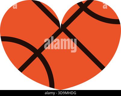 Baseball heart illustrated in vector on white background Stock Vector
