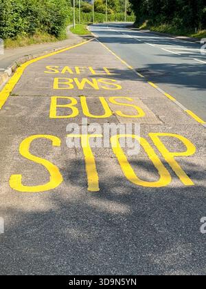 Stop Sign In Welsh Welsh language bus stop sign Llyn Peninsula, North Wales, UK Stock ...
