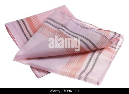 Folded handkerchiefs isolated on white. Stylish accessory Stock Photo