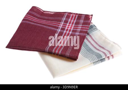 Different handkerchiefs isolated on white. Stylish accessory Stock Photo