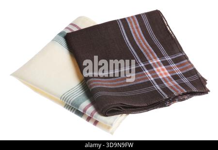 Different handkerchiefs isolated on white. Stylish accessory Stock Photo