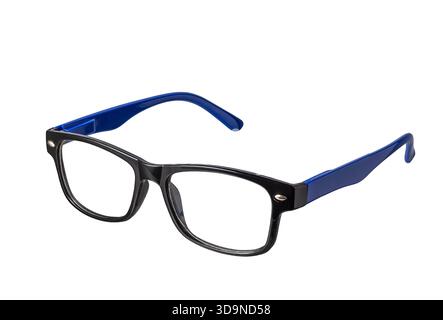 Protective eyeglasses with classic frame isolated on white background Stock Photo