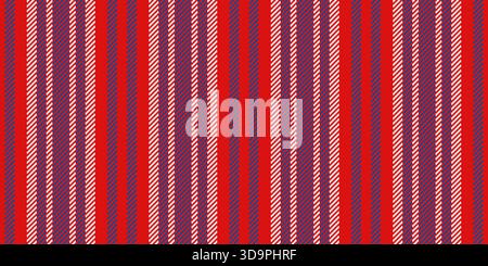 Sroduct fabric vector stripe, printing vertical background texture. Calentine lines textile seamless pattern in red and blue colors palette. Stock Vector