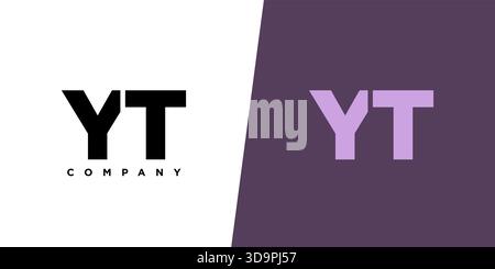 Trendy letter Y and T, YT logo design template. Minimal monogram initial based logotype for company identity. Stock Vector
