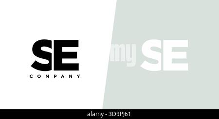 Trendy letter S and E, SE logo design template. Minimal monogram initial based logotype for company identity. Stock Vector