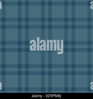Gingham vector seamless background, rough pattern fabric check. Old-fashioned textile texture tartan plaid in cyan color palette. Stock Vector