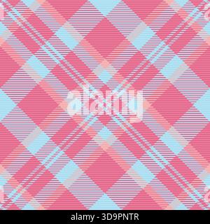 Sketch texture textile check, wear plaid fabric tartan. Creative vector background pattern seamless in red and light colors palette. Stock Vector