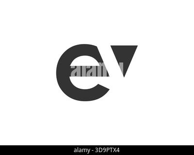 EV creative geometric initial based modern and minimal logo. Letter e v trendy fonts. Universal professional elegant techno vector design. Stock Vector
