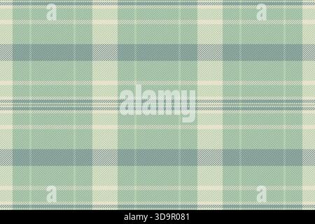 Seamless plaid pattern in serene green hues. Textile design evokes comfort and tradition. Ideal for backgrounds, fashion, or web design projects. Stock Vector