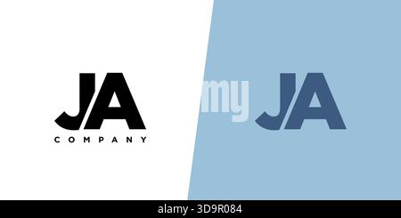 Trendy letter J and A, JA logo design template. Minimal monogram initial based logotype for company identity. Stock Vector