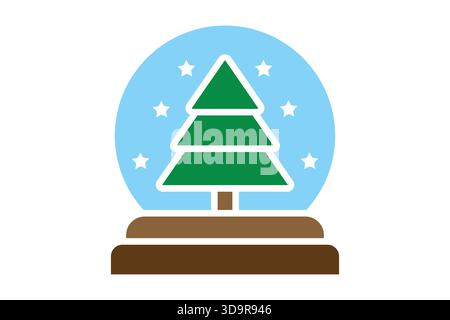 Snow globe icon. solid icon style. icon related to christmas. holiday elements vector illustration Stock Vector