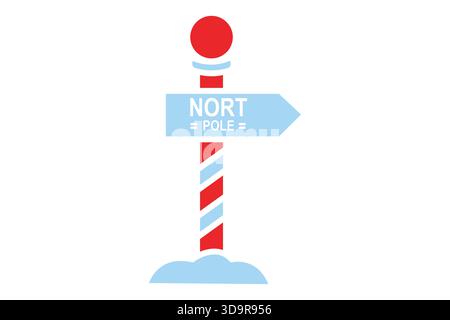 North pole sign. solid icon style. icon related to christmas. holiday elements vector illustration Stock Vector