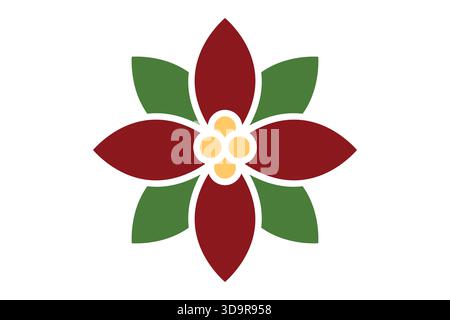Poinsettia icon. solid icon style. icon related to christmas. christmas elements vector illustration Stock Vector