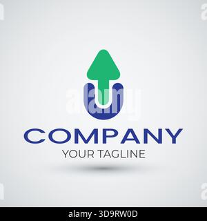 simple u letter arrow upward logo Stock Vector