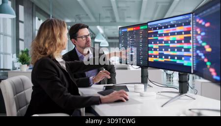 Busy Software Developer Creates Schedule Using Agile Calendar And Kanban. Stock Photo