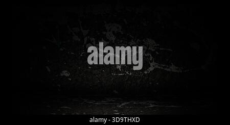 Gritty, dark asphalt texture splattered with streaks and droplets of rough, pale gray or white paint, creating an abstract, grungy, and urban backgrou Stock Photo
