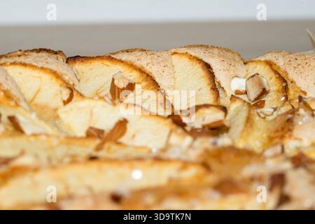 freshly baked apple tart golden and crisp, home baking cake Stock Photo