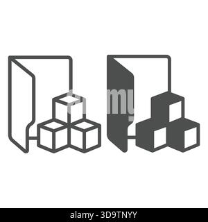 Developer program program folder line and solid icon, neural network concept. Vector graphics. Database storage, data training sign on white backgroun Stock Vector