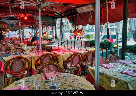 Venice, restaurant at Grand Canal Stock Photo