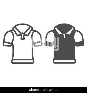 Sleeveless warm shirt line and solid icon, autumn clothing concept. Vector graphics. Shirt for men, clothes sign on white background, outline style ic Stock Vector