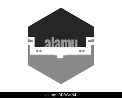 Clean and detailed trailer hitch icon illustration featuring bold lines and clear contours, ideal for automotive towing graphics, repair services, ins Stock Vector