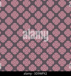 Geometric Rose Pattern in Plum Pink Stock Vector