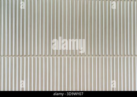 White vertical stripe panel, modern design symmetrical wall pattern background Stock Photo