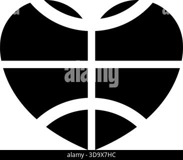 Basketball heart illustrated in vector Stock Vector