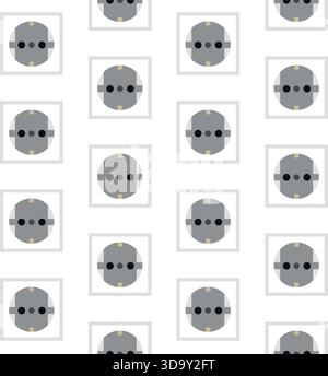 Vector seamless pattern of flat socket Stock Vector