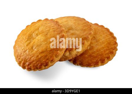 Almond-flavored cupcakes isolated on white background with clipping path included, almond cookies Stock Photo