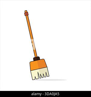 Funny Cartoon Illustration of Broom Stock Vector