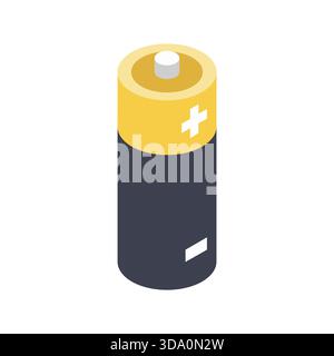 Isometric battery illustrated in vector on white background Stock Vector