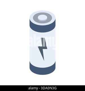 Isometric battery illustrated in vector on white background Stock Vector