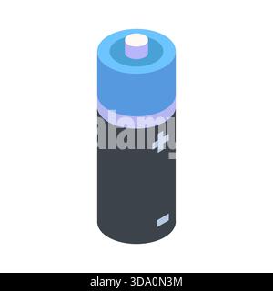 Isometric battery illustrated in vector on white background Stock Vector
