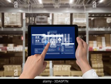 Generative AI virtual assistant tools for prompt engineer and user for ease of engage artificial intelligence AI technology help people to work with Stock Photo