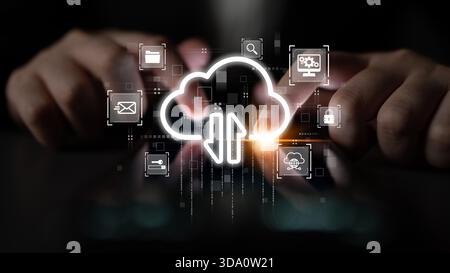 Cloud computing enables digital growth with secure data storage, scalable infrastructure, and strategic cloud-based business solutions. Latch Stock Photo