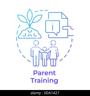 Parent training blue gradient concept icon Stock Vector